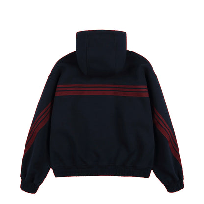 Akkad Kuti 2026 New Heavyweight Retro Japanese Sle Striped Patchwork Hoodie Ex Loose Fit Casual Sweater Thi Cotton Fabric