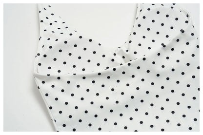 Custom LOGO women's new yoga clothes polka dot printing deep V high elastic three-dimensional fitness two-piece set