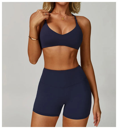Women Cross Back Sports Underwear Breathable Yoga Bra Shockproof Fitness Top Gym Workout Underwear Female Sports Yoga Crop Top