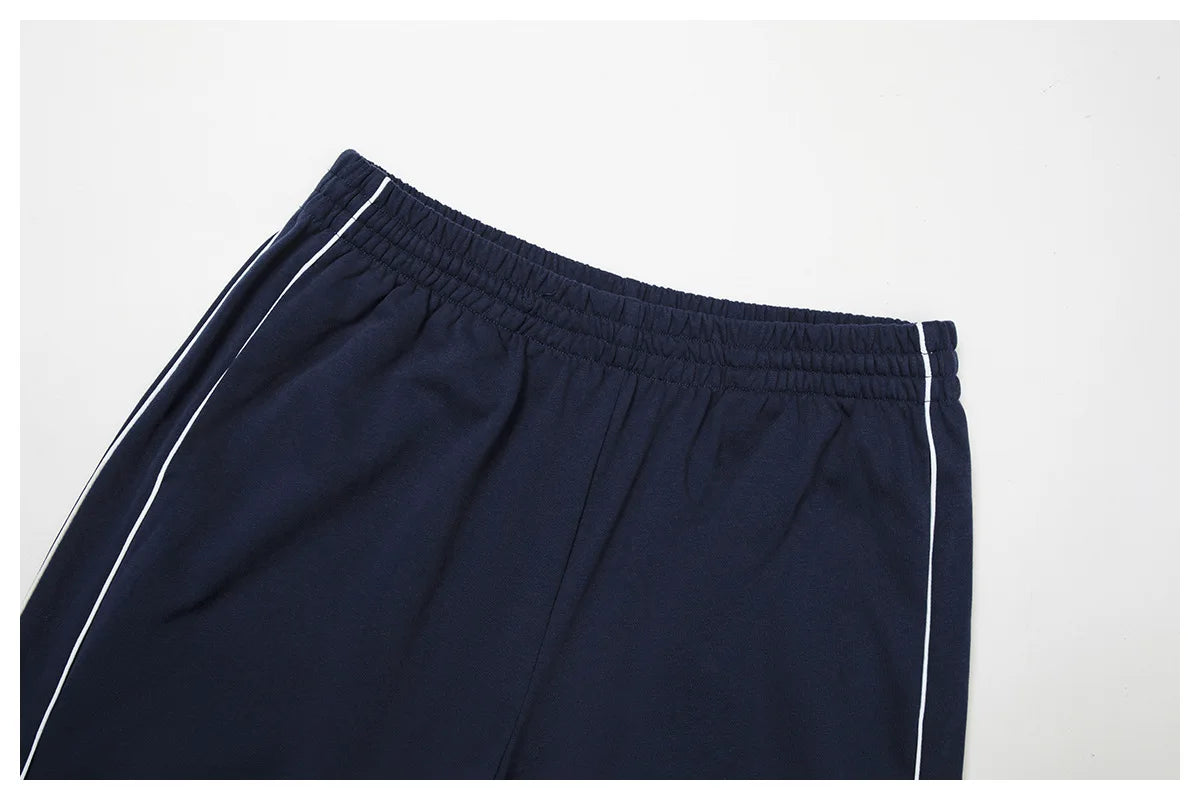 Custom LOGO women's new casual sweater wide-leg trousers comfortable outdoor fashion sports jogging shorts cycling two-piece set