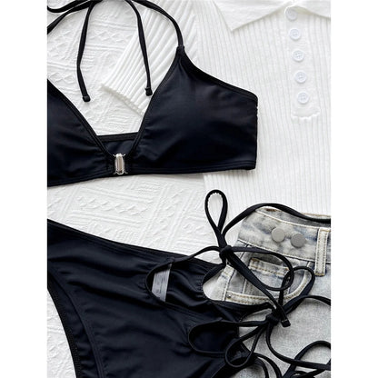 Women Swimwear Asymmetric Cut Out Strappy High Waist Bikini Female Swimsuit Two-pieces Bikini set Bather Bathing Suit Swim V3674