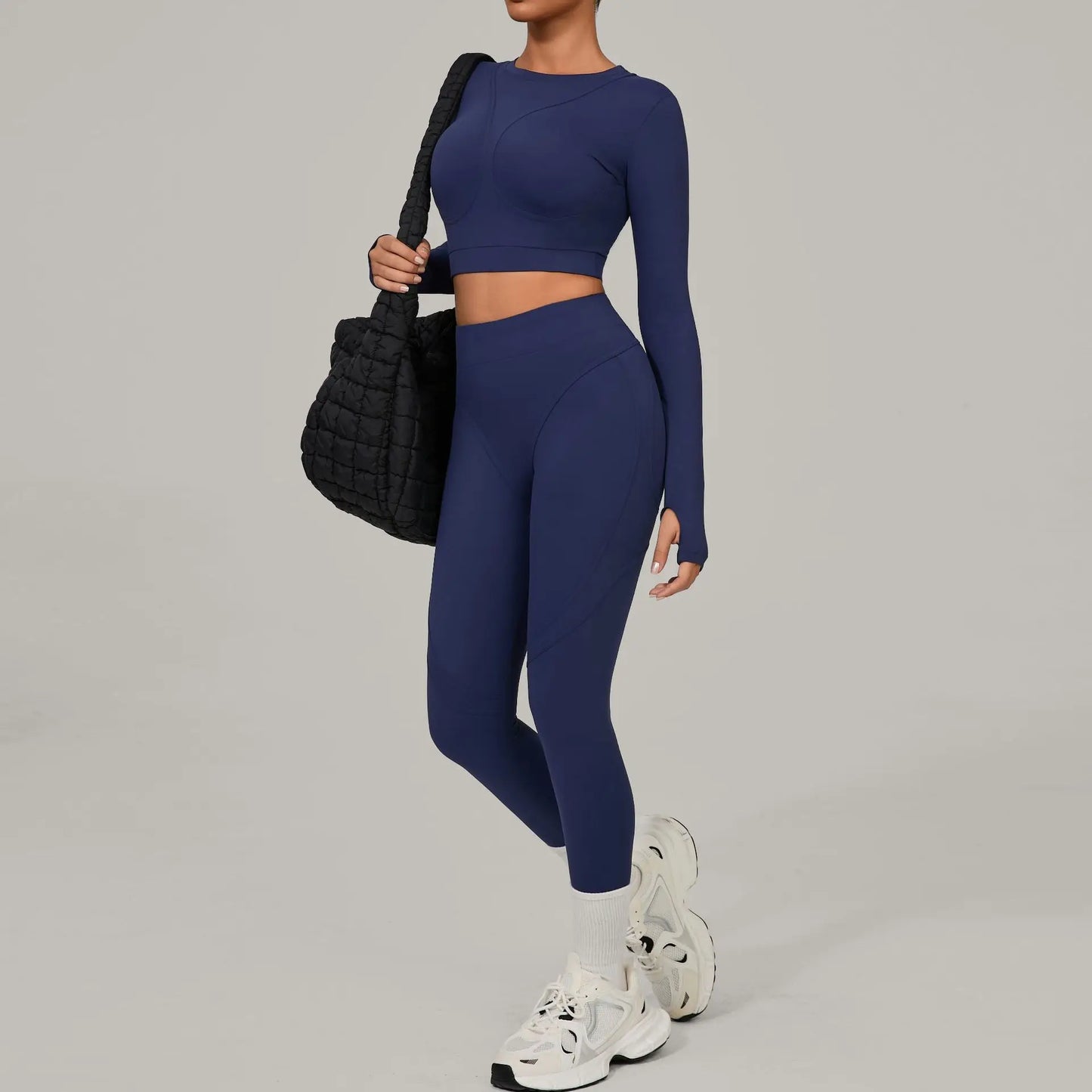 SWELTERING Yoga Suit Women Tracksuit 2PCS Sports Set Fitness Set Quick-Drying Gym Set Running Workout Long Sleeve Yoga Clothing