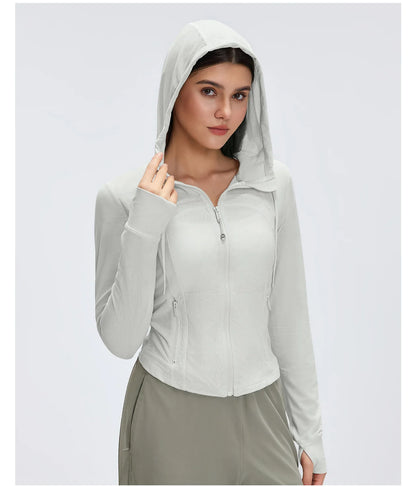 Custom LOGO Women's Spring Autumn Mesh Breathable Yoga Suit Sports Riding Quick Drying Running Fitness Belt Pocket Jacket Top