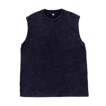 Customized Vest Street Fashion Sleeveless T-shirt Embroidery Logo 100% Cotton Shirt Printing Brand Sleeveless Vest Design