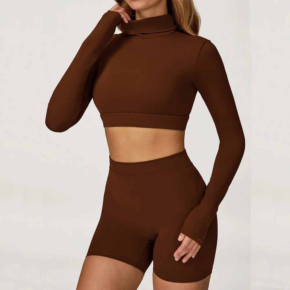 Female Gym Workout Shirts Yoga T-Shirt Fitness Long Sleeve Breathable High Elastic Crop Top Running Push Up Sports T-Shirt