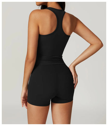 Two Pieces Fitness Yoga Set Women Gym Push Up Running Sportswear Female High Waist Tracksuits Workout Clothers Athletic Wear
