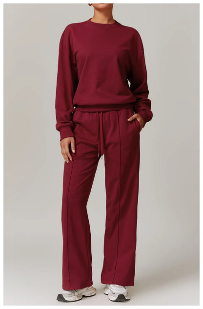 Hearuisavy Winter Pocket High Waist Jogger Sports Pants Female Fitness Gym Pants Casual Loose Sweatpants Wide Leg Trousers