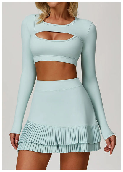 Women Yoga Shirts Crop Top Long Sleeves Sexy Hollow Out Shirts for Women Yoga Sports Fitness Gym Clothes Push Up Workout Tops