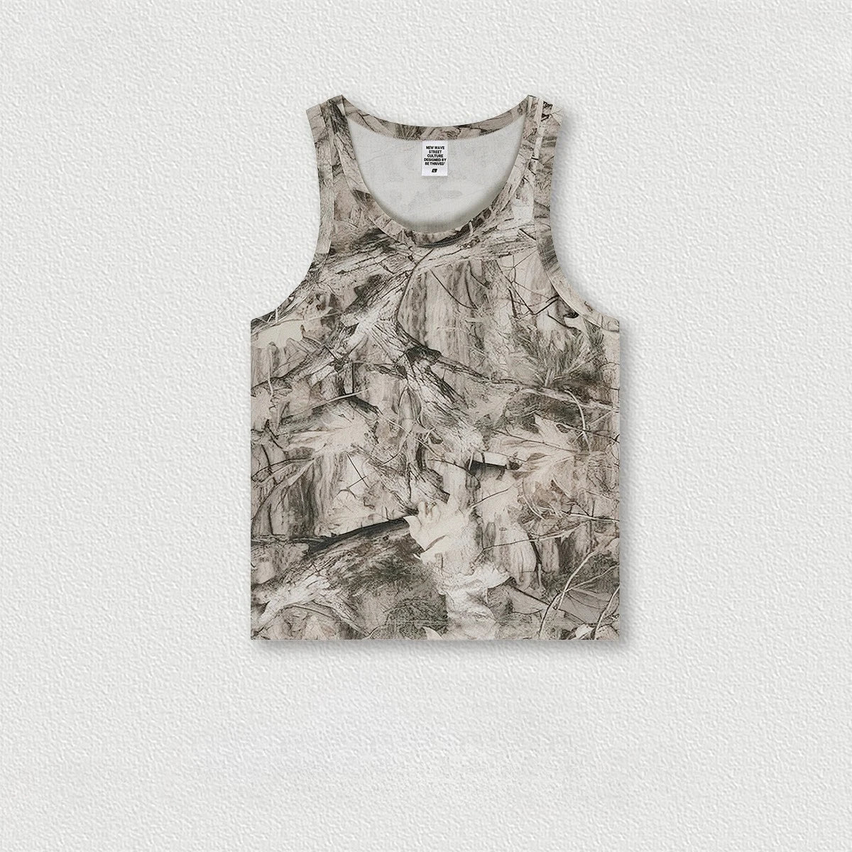 Custom LOGO men's 315G cotton polyester summer American street camouflage loose sports vest shorts outdoor fitness set