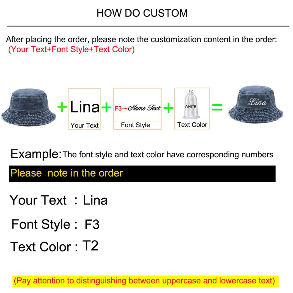 Personalized Custom Text Logo Embroidery Men's Bucket Hats Women's Washed Cotton Summer Sun Hats Wholesale Dropshipping