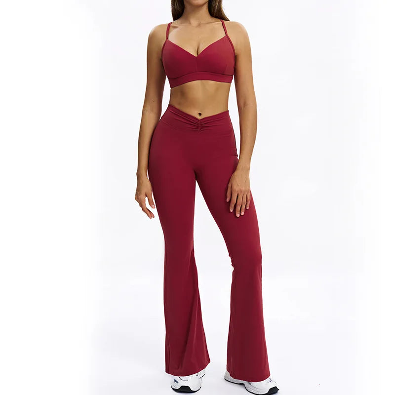 SWELTERING 2PCS Yoga Set Fitness Gym Tracksuit Sportswear Women Workout Outfits High Waist Leggings Sports Bra Athletic Wear