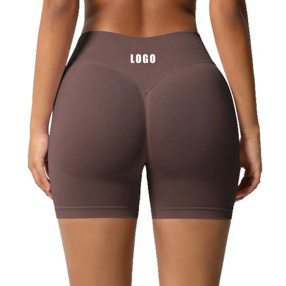 Custom LOGO women's  28-color XS-2XL seamless fitness yoga shorts high waist hip lift sports tight quick-drying shorts