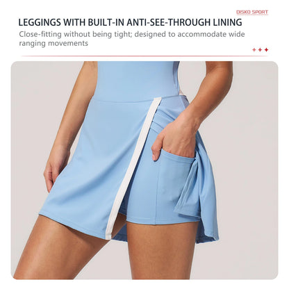 Hearuisavy Naked Feel Yoga Jumpsuit Women Sportswear High Waist Push Up Leggings Sports Tennis Skirt And Shorts Gym Bodysuit