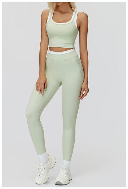 SWELTERING 2PCS Yoga Set Gym Fitness Suit Women Sports Workout Tracksuits Sportswear Female Yoga Suits Sports Bra Gym Leggings