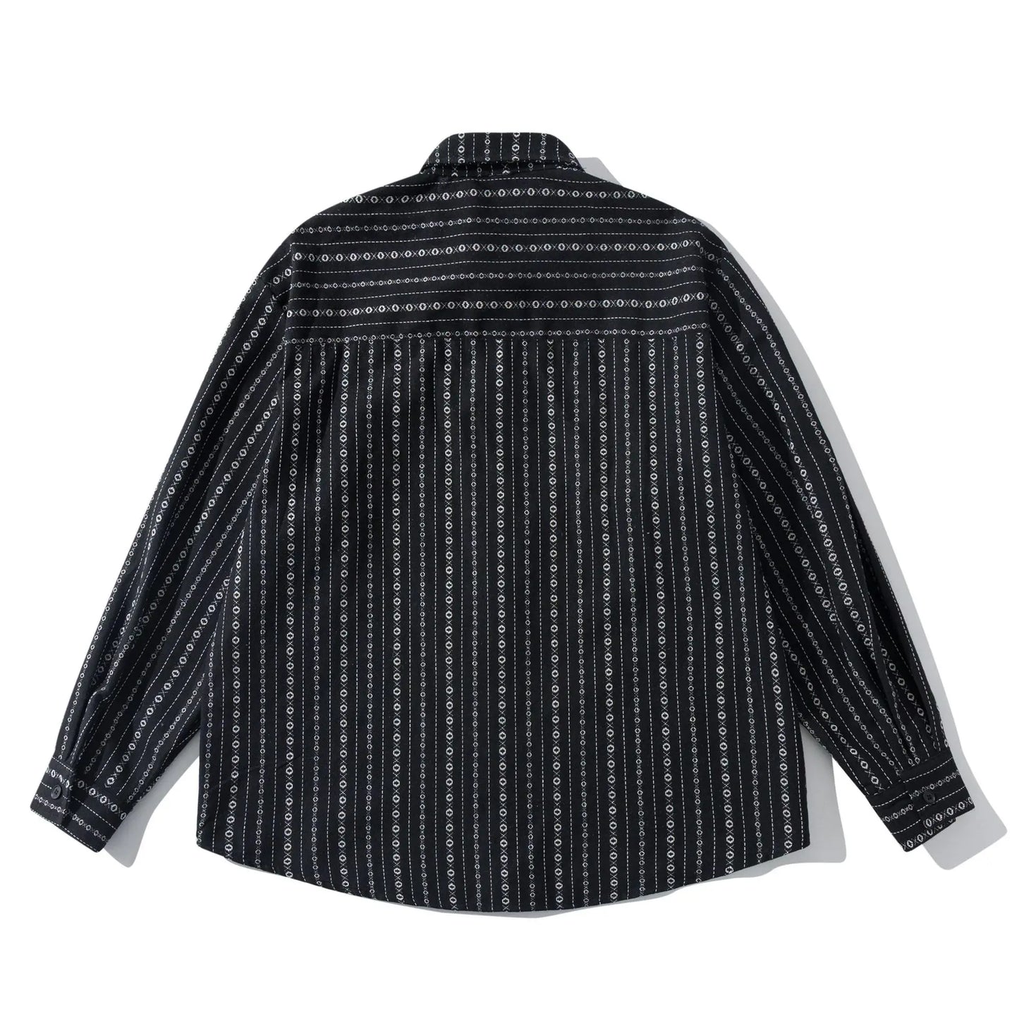 2026 New Japanese Retro Amekaji Ethnic Style Striped workwear shirt for men and women, loose artistic youth long sleeved shirt