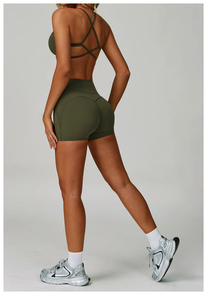 Women Cross Back Sports Underwear Breathable Yoga Bra Shockproof Fitness Top Gym Workout Underwear Female Sports Yoga Crop Top