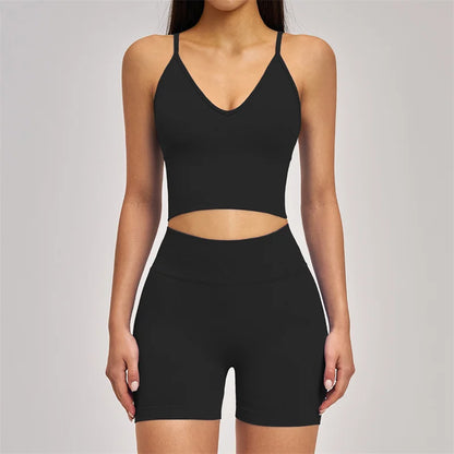TRY TO BN Seamless Women's Tracksuit Shorts Yoga Set High Waisted Sportswear Fitness Workout Leggings Cycling Running Gym Shorts