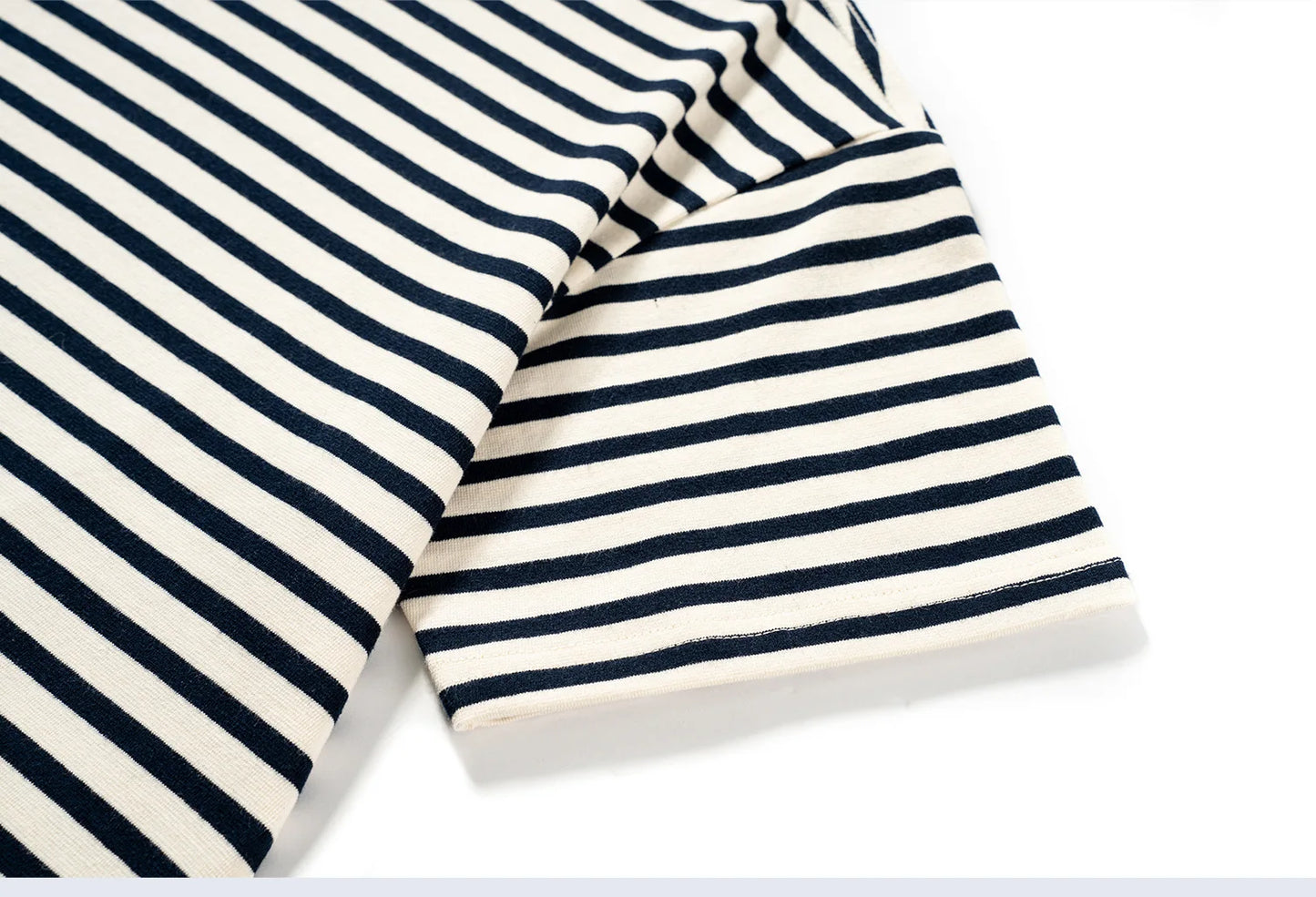 Summer new pure cotton T-shirt men's American retro contrasting shirt versatile couple short sleeved T-shirt striped base shirt