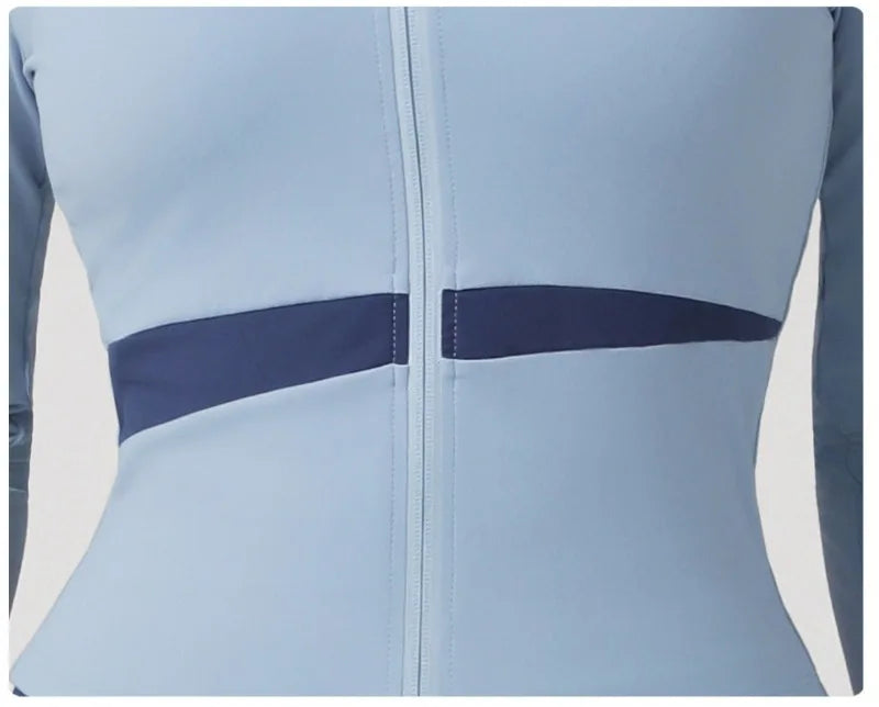 New Women's Color-Block Yoga Outfit Set Back Beauty Fitness Tank Top Long Sleeve Coat Hip-Lifting Leggings Running Fitness Set