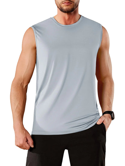 TACVASEN UPF 50+ TANK TOPS Quick Dry Sleeveless T-shirts Mens Summer Gym Fitness Running Tee Shirts Trainning tshirts Swimming