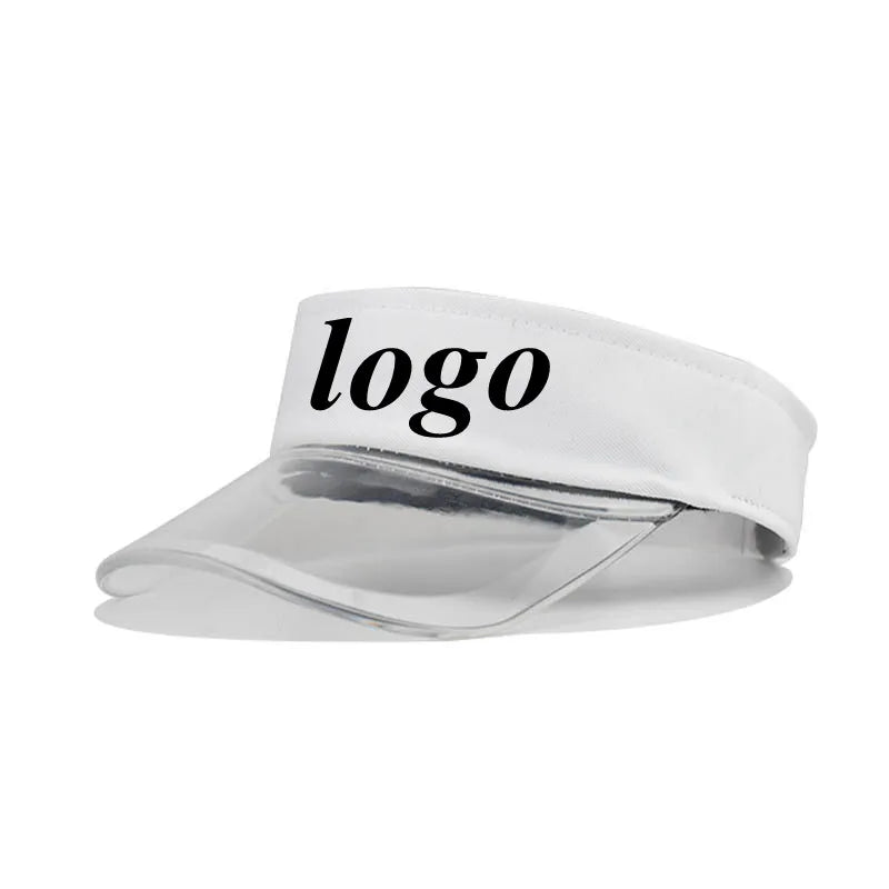 Custom Logo Acrylic Empty Top Hat For Women Men Fashion Transparent Sun Hat Breathable Adjustable Tennis Golf Running Sports Cap