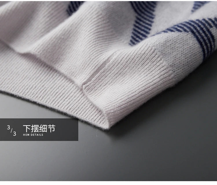 Men's Autumn Winter New 100% Cashmere O-Neck Sweater Fashion Knitted Jacquard Pullover Top Color blocked Thickened Men's Wear