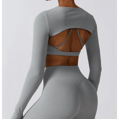 Customized LOGO women's autumn and winter tight yoga clothes quick-drying sports and thin fitness clothes three-piece set