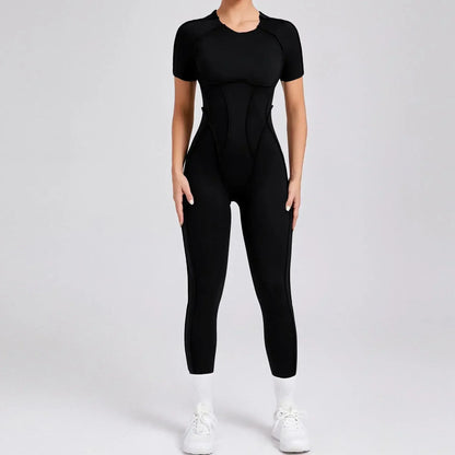 Seamless Yoga Jumpsuits Sports Fitness Splicing Hip-lifting One-Piece Hollow-out Beauty Back Gym Workout Bodysuits for Women