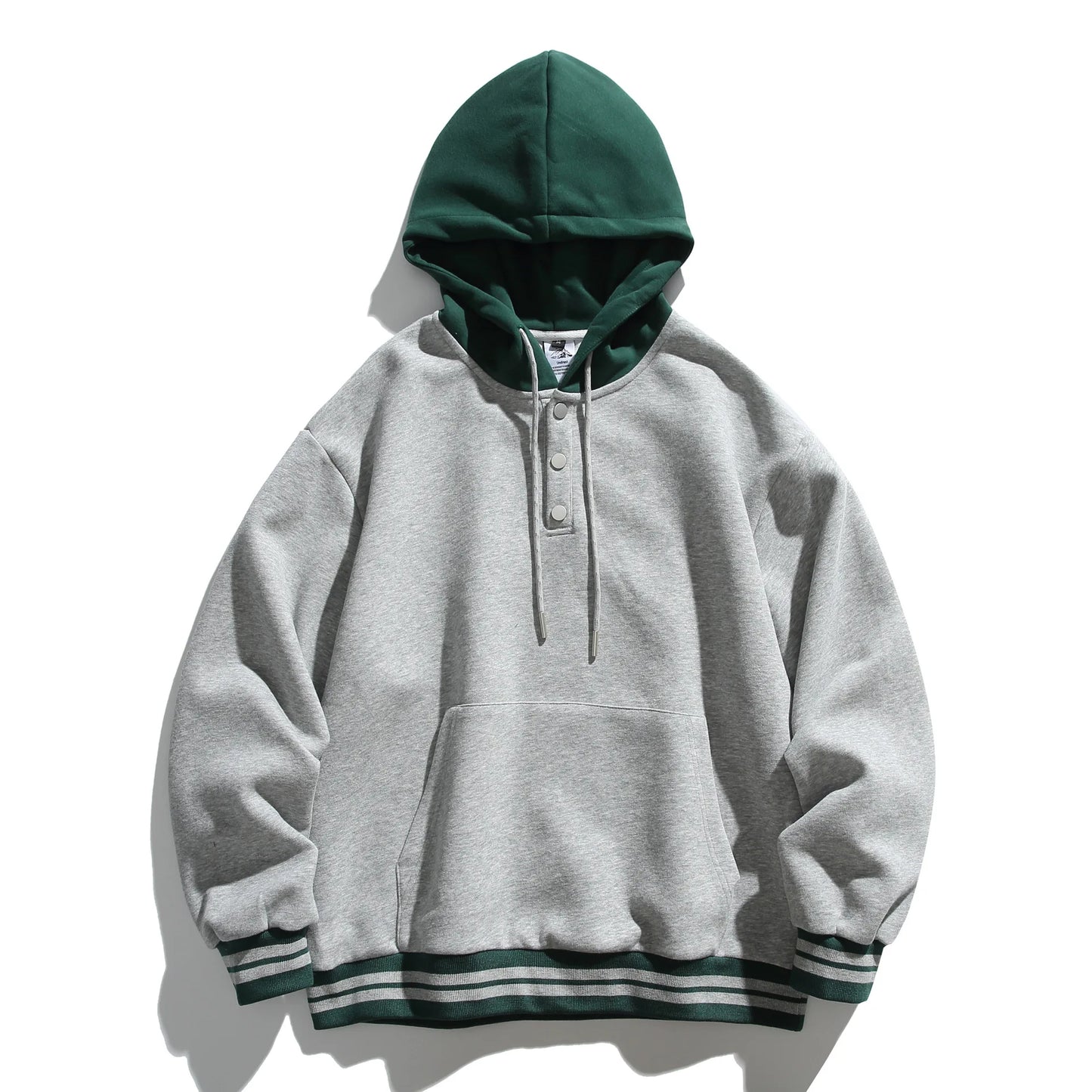 Akkad Kut 2026 New Men Splice Hooded Streetwear Fashion Loose Casual Pullover Sweatshirt Women Oversize Hoodies Jacket Tops