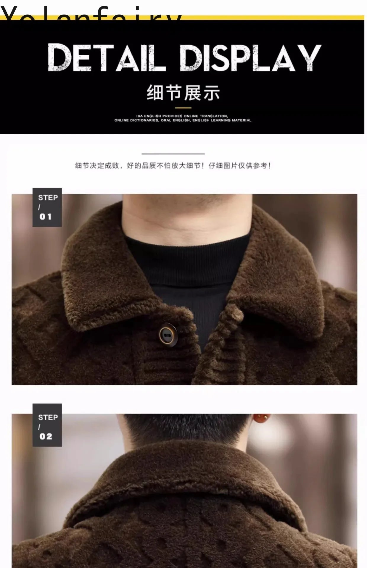 YOLANFAIRY New Sheep Shearing Jacket Men Winter 2025 Double-sided Wear 100% Wool Coat Man Clothing Short Men's Jackets chaqueta