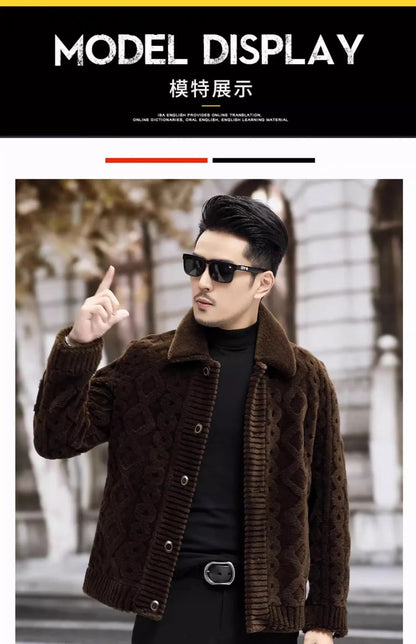 YOLANFAIRY New Sheep Shearing Jacket Men Winter 2025 Double-sided Wear 100% Wool Coat Man Clothing Short Men's Jackets chaqueta