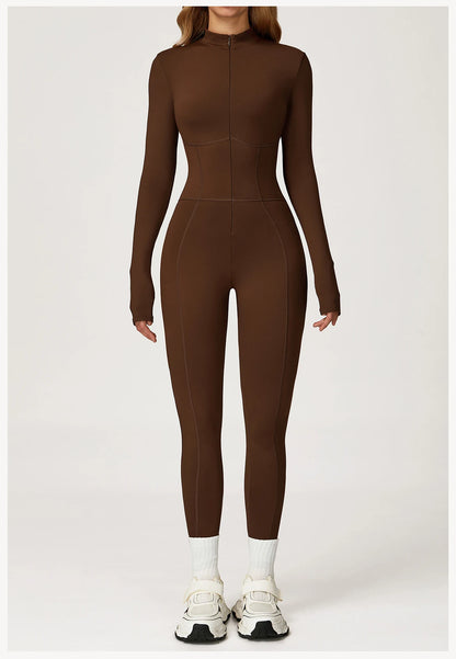 Winter Autumn Yoga Jumpsuit Women's One-piece Suit Sportswear Women Gym Rompers Long-sleeved Warm Overalls High Elastic Bodysuit