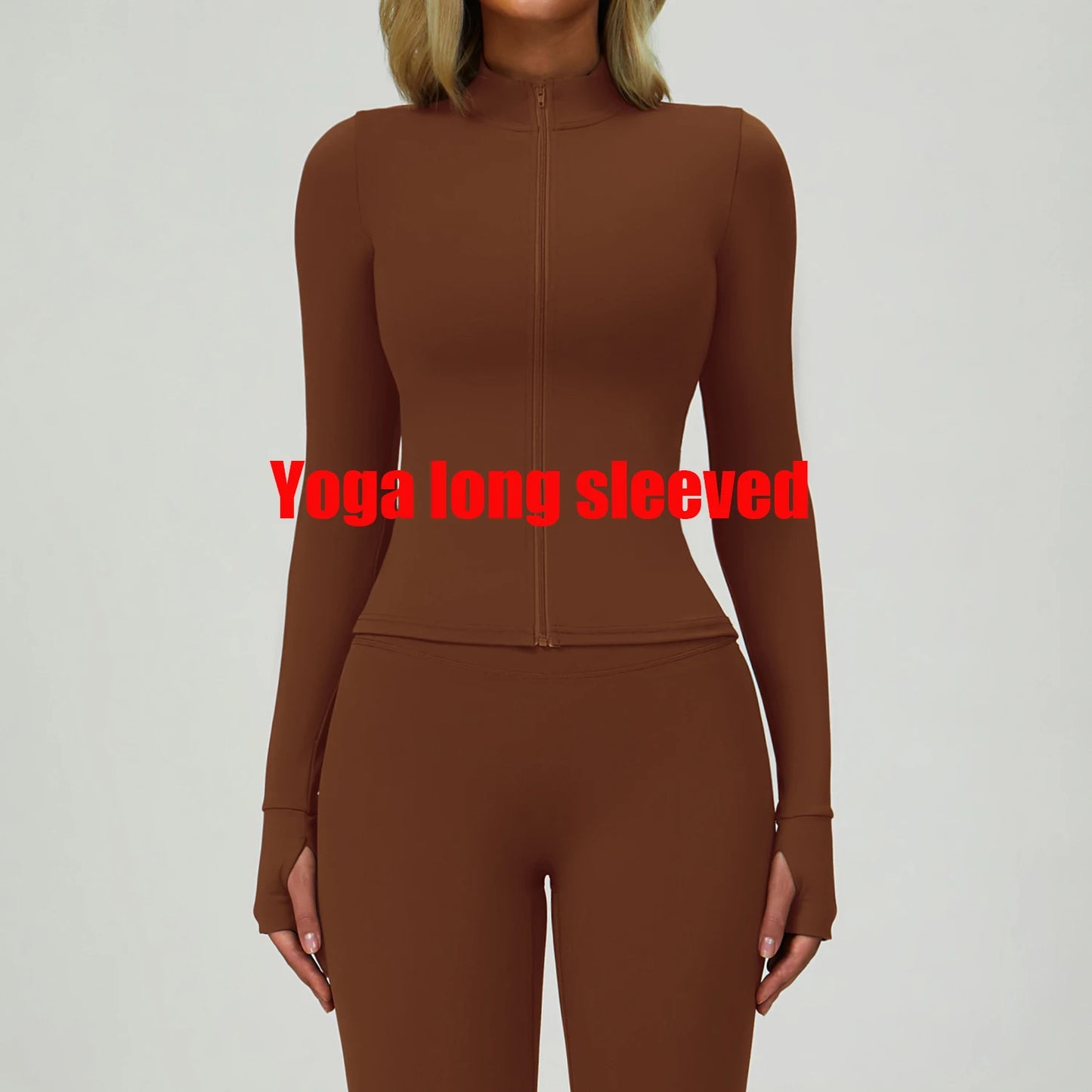 Yoga Shirts For Women Zipper Long Sleeve Fitness Jacket Running Gym Clothes Workout Dry Fit Breathable High Elastic Sports Top