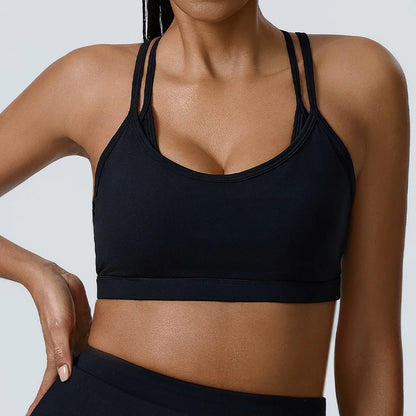 Yoga  Fitness Madam Bras Sexy Back Sports  Breathable Anti Shock Tank Top Fitness Sexy Breathable Underwear For Madam Yoga Gym