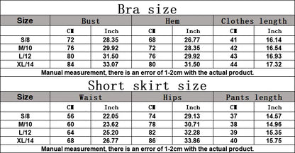 2PCS Women Tracksuit Yoga Set Gym Set Bra Sports Short Skirt Workout Sportswear Running Clothing Gym Wear Athletic Sport Suit