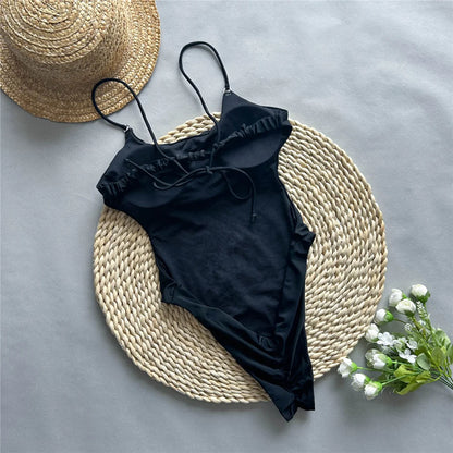 2026 New Backless Scrunch Butt High Leg Cut Women Swimwear One Piece Swimsuit Female Thong Padded Bather Bathing Suit Swim V5967