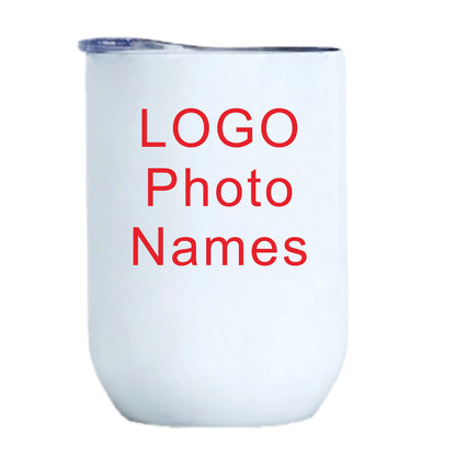 DIY Sublimation Wine Coffee Tumbler 12oz Cup Tube Shape Hot Cold Thermos Metal Glasses Container Seal Lid Wedding Party