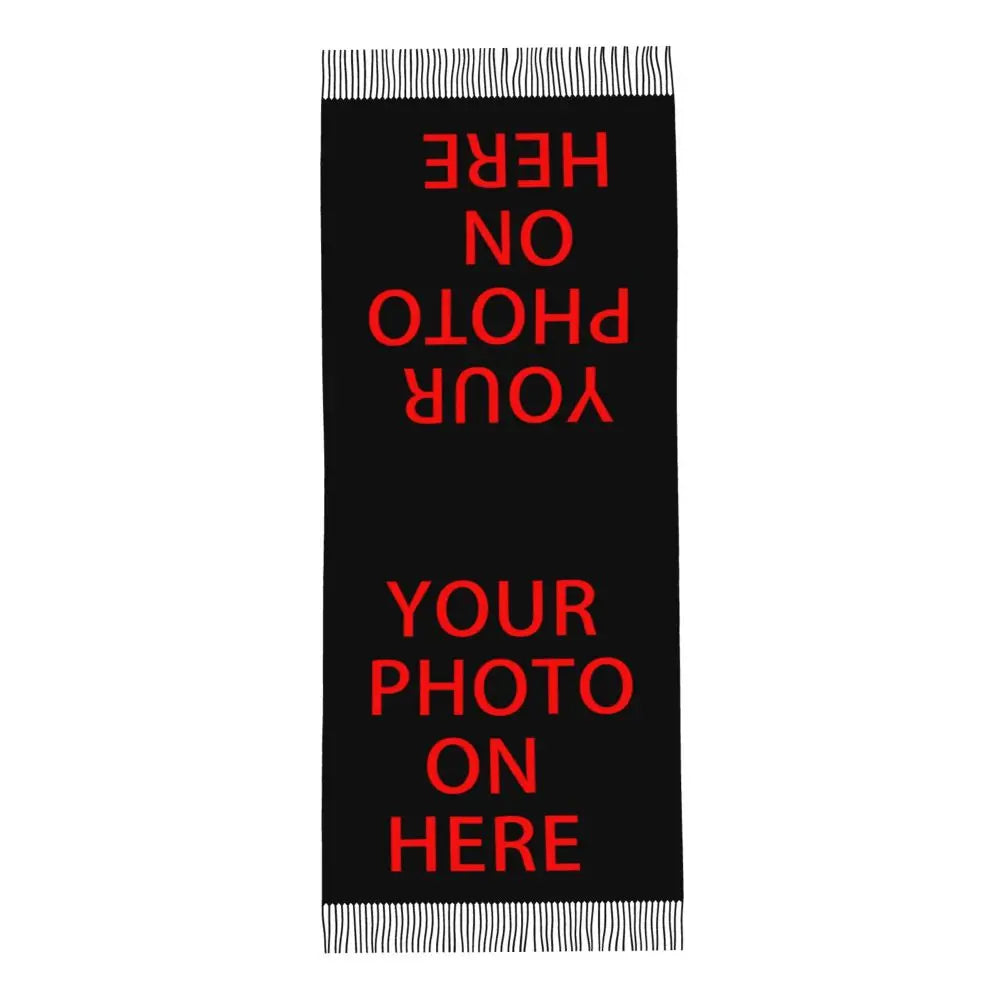 Custom Printed Your Design Here Scarf Men Women Winter Warm Scarves Custom Customize Logo Letter Print Shawls Wraps