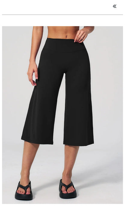 TRY TO BN Wide Leg Yoga Medium Pants Women Naked Feel High Waist Tummy Control Buttery Soft Gym Fitness Running Workout Bottoms