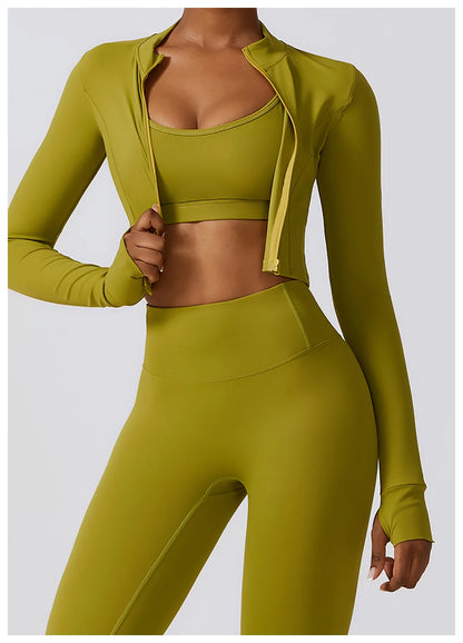 Women 2/3pcs Workout Outfits Yoga Sets Sportswear Gym Workout Clothing Tracksuit High Waist Leggings and Stretch Sports Bra