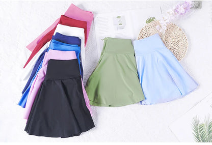 VITALINOVO Pleated Tennis Skirts for Women with Pockets High Waisted Athletic Skirts with Shorts 2 in 1 Gym Workout Golf Skorts