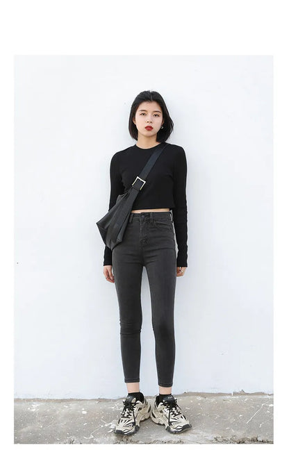 CHIC VEN Women Jeans Solid Slim Retro High Waisted Small Leg Denim Pant Skinny Pant Spring Autumn 2026