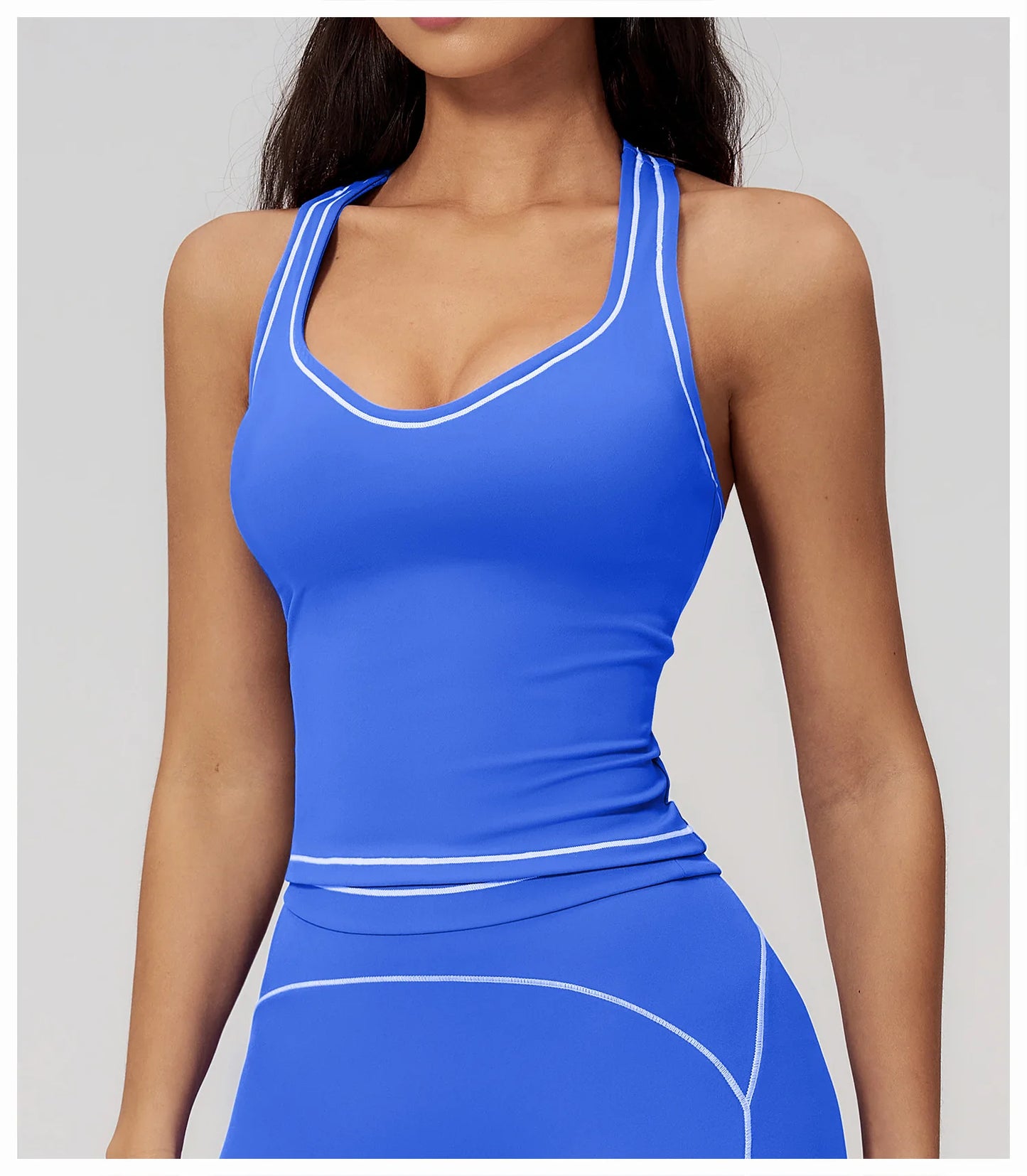 Sports Gym Fitness Vest with Chest Pad Women Color Contrast Shockproof Yoga Bras Female Workout Sports Underwear Yoga Clothes