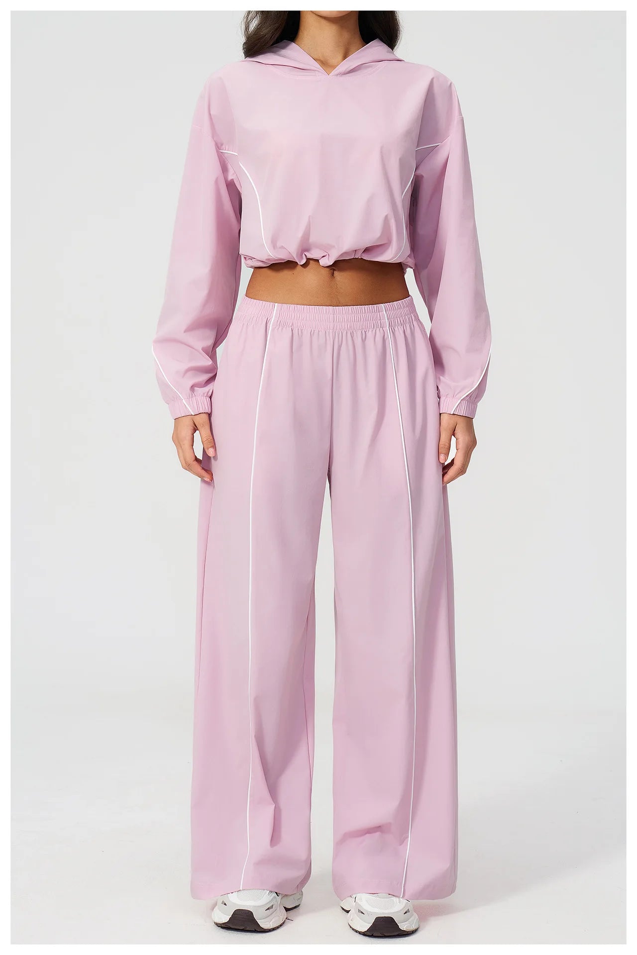 New Summer Sun Protection Set Yoga Set Women Two Piece Tracksuit Yoga Long Sleeved Wide-leg Pants Running Set Outdoor Sportswear