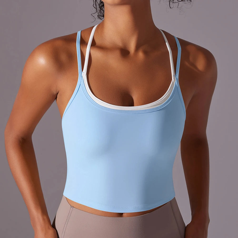 Women Solid Color Fitness Yoga Bra Gym Yoga Top Backless Workout Top Female Push Up Running Sport Bra Sports Underwear Yoga Vest
