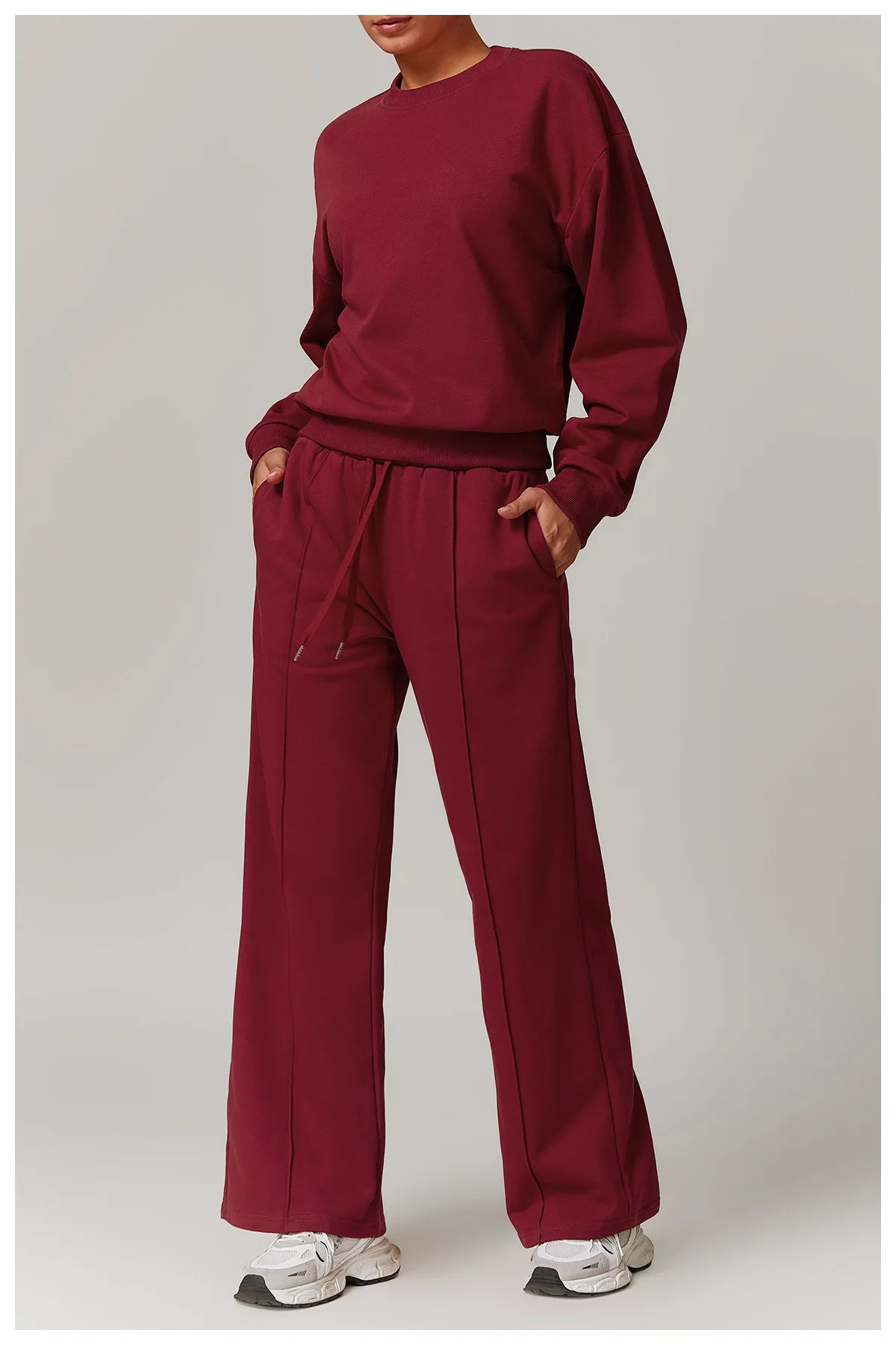 Hearuisavy Winter Pocket High Waist Jogger Sports Pants Female Fitness Gym Pants Casual Loose Sweatpants Wide Leg Trousers
