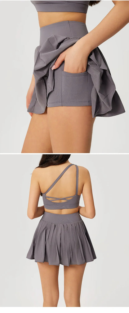 Yoga Set 2PCS Women Gym Skirt Sport Bra Brassiere Workout Tops for Women Yoga Clothes Fitness Leggings Gym Set Push Up Yoga Sets