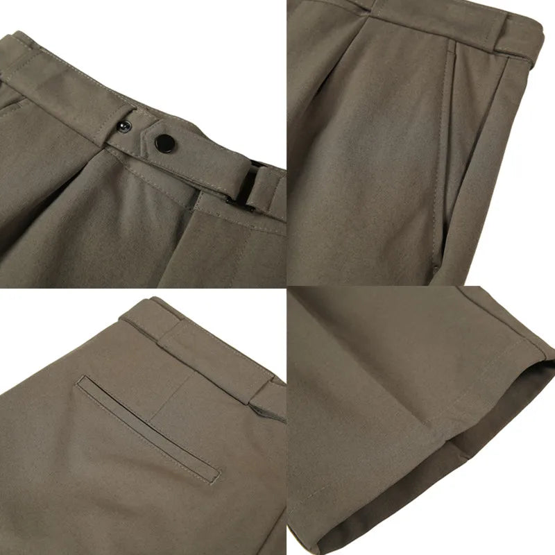 4 Color Summer British Style Suit Shorts 2023 Men Naples Business Casual Slim Fit Short Pant Fashion Slim Fit Solid Color Pants
