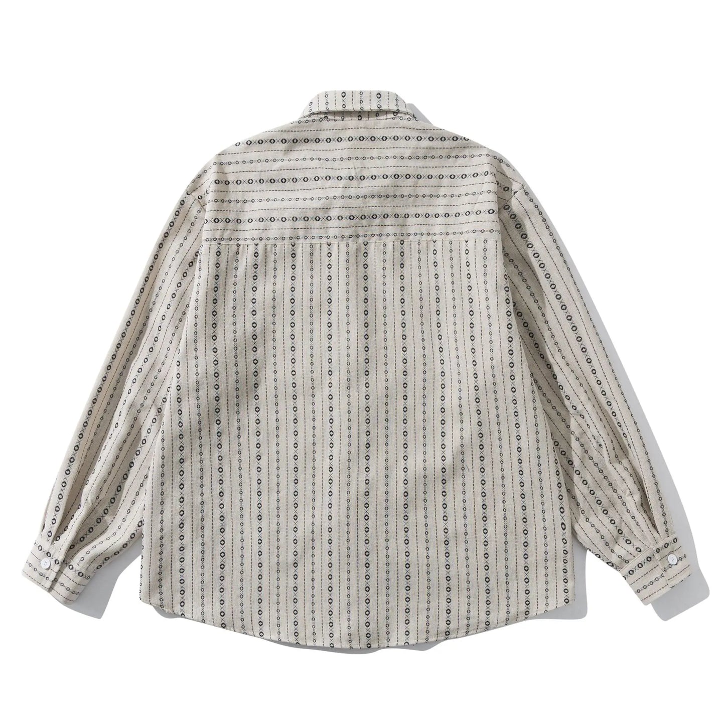 2026 New Japanese Retro Amekaji Ethnic Style Striped workwear shirt for men and women, loose artistic youth long sleeved shirt