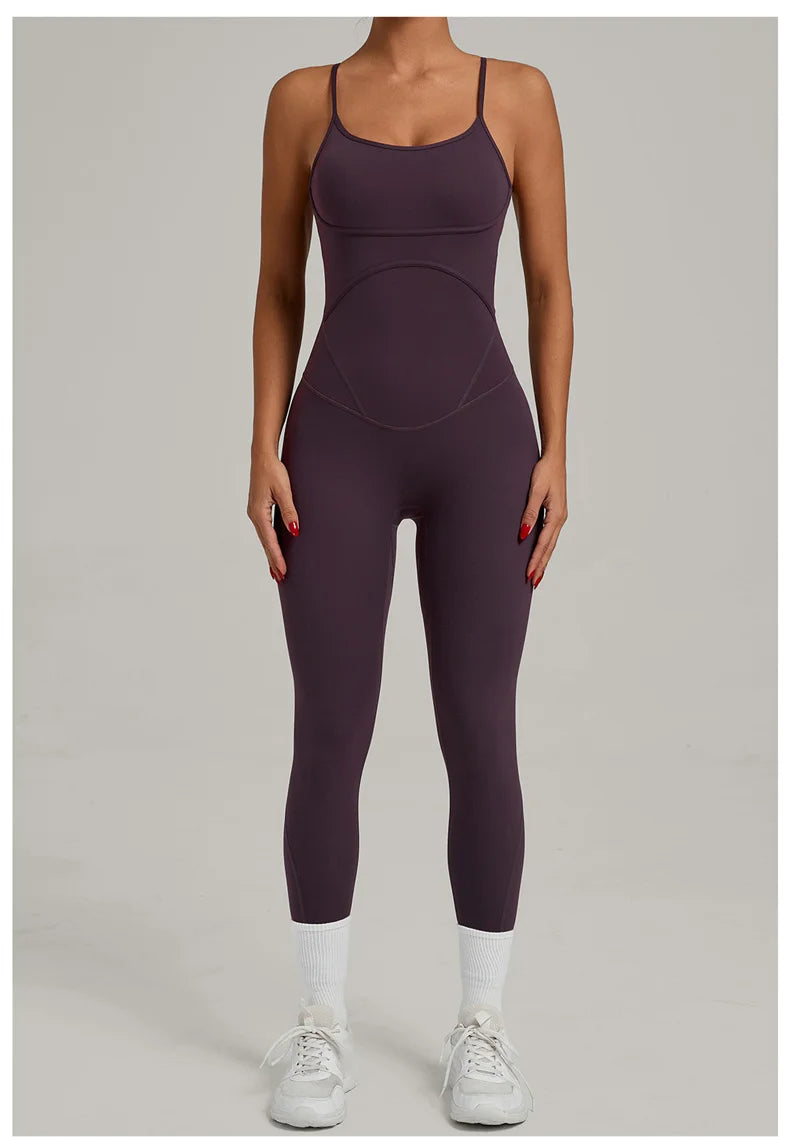 TRY TO BN Sports Jumpsuit Yoga Cross Adjustable Shoulder Straps Fitness Workout Bodysuit One Piece Sportswear Gym Women Clothing
